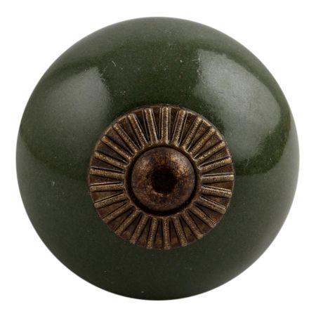 Olive Round Antique Fitting Ceramic Cabinet Knob